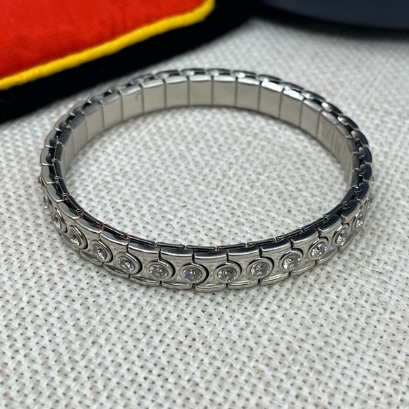 Vintage Stainless Steel CZ Flex Bracelet - Picture 12 of 16